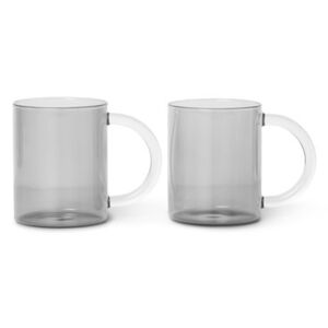 Still Mug - / Set of 2 - Mouth blown glass by Ferm Living Grey
