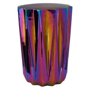 Oily Folds Stool - / Iridescent ceramic - Ø 32 x H 45 cm by Pols Potten Multicoloured