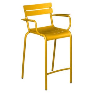 Luxembourg Bridge Bar chair - / H 69.5 cm - Aluminium by Fermob Yellow