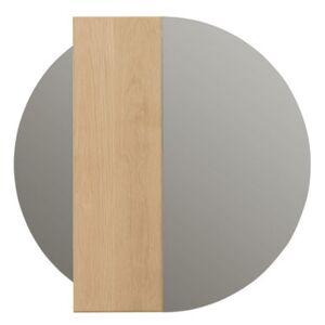 Charlotte Wall mirror - / Magnetic wood strip - Ø 60 cm by Hartô Natural wood