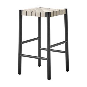 Betty TK7 High stool - / H 60 cm - Hand-woven linen straps by &tradition Black/Beige
