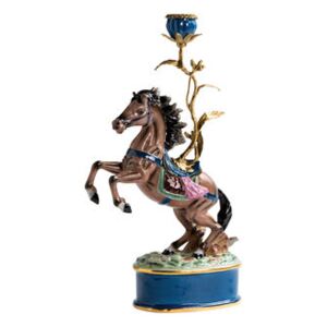 Cheval Candle stick - / Porcelain & brass H 41 cm by & klevering Multicoloured