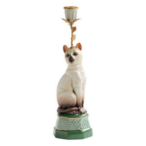 Siamois Candle stick - / Porcelain & brass H 31.5 cm by & klevering Multicoloured