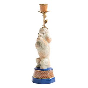 Caniche Candle stick - / Porcelain & brass H 31.5 cm by & klevering Multicoloured