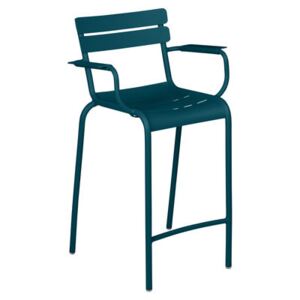Luxembourg Bridge Bar chair - / H 69.5 cm - Aluminium by Fermob Blue