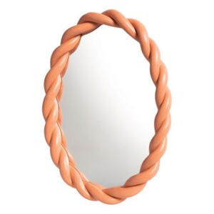 Braid Wall mirror - / Oval - Polyresin / L 26 x H 35 cm by & klevering Pink
