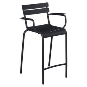Luxembourg Bridge Bar chair - / H 69.5 cm - Aluminium by Fermob Black