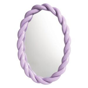Braid Wall mirror - / Oval - Polyresin / L 26 x H 35 cm by & klevering Purple
