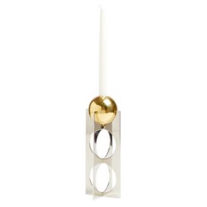 Berlin Candle stick - / Medium - H 27 cm by Jonathan Adler Gold/Silver/Metal
