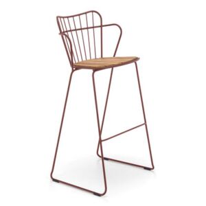 Paon Bar chair - / Metal & bamboo by Houe Pink/Orange/Natural wood