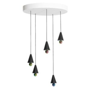 Cherry Round Pendant - / LED - Ø 65cm / 5 XS lampshades by Petite Friture Black