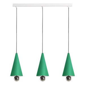 Cherry Line Pendant - / LED - L 90 cm / 3 Small lampshades by Petite Friture Green