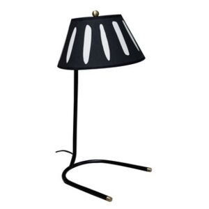 Charly Table lamp - / H 45 cm - Silkscreen printed cotton by Maison Sarah Lavoine Black