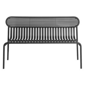 Week-End Bench with backrest - / Aluminium - L 121 cm by Petite Friture Black