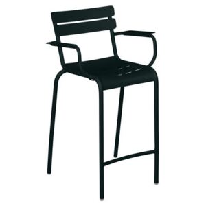 Luxembourg Bridge Bar chair - / H 69.5 cm - Aluminium by Fermob Black
