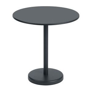 Linear Café Round table - / Ø 70 cm - Steel by Muuto Black