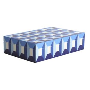 Sorrento Large Box - / Lacquered wood - 30 x 20 cm by Jonathan Adler Blue
