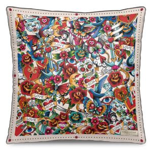 Tatoo Cushion - / Velvet - 45 x 45 cm by PÔDEVACHE Multicoloured