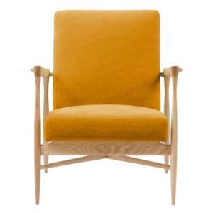 Floating Padded armchair - / Fabric - Oak structure by RED Edition Yellow/Orange/Natural wood