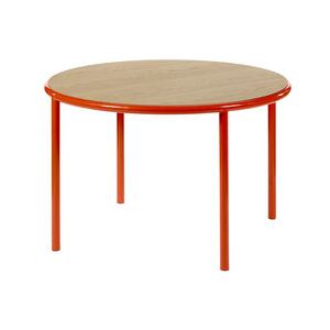 Wooden Round table - / Ø 120 cm - Oak & steel by valerie objects Red/Natural wood