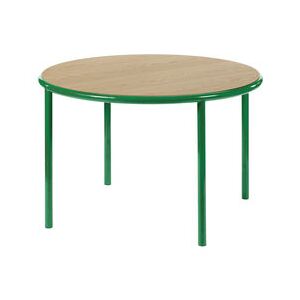 Wooden Round table - / Ø 120 cm - Oak & steel by valerie objects Green/Natural wood