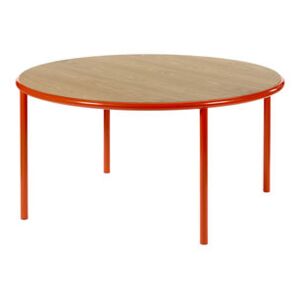 Wooden Round table - / Ø 150 cm - Oak & steel by valerie objects Red/Natural wood