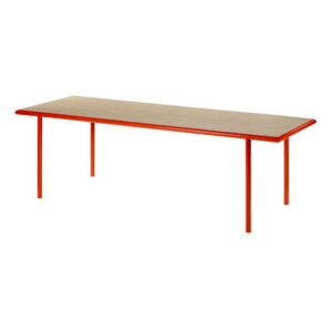 Wooden Rectangular table - / 240 x 85 cm - Oak & steel by valerie objects Red/Natural wood