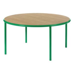 Wooden Round table - / Ø 150 cm - Oak & steel by valerie objects Green/Natural wood