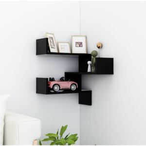 Wall Corner Shelf Black 40x40x50 cm Chipboard