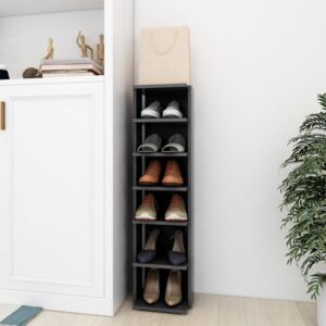 Shoe Cabinet Grey 25x27x102 cm Chipboard
