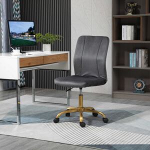Vinsetto Office Chair Velvet Cover Desk Chair Ergonomic Computer Chair with 360° Swivel Wheels and Height Adjustable
