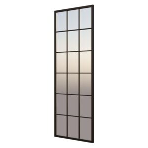 Black Metal Rectangle Window Pane Leaning Mirror - 150x50cm