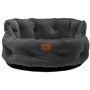 Joules Velvet Chesterfield Pet Bed Grey Small