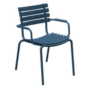 ReCLIPS Stackable armchair - / Metal armrests - Recycled plastic by Houe Blue