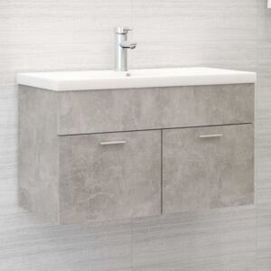 VidaXL Sink Cabinet Concrete Grey 80x38.5x46 cm Chipboard