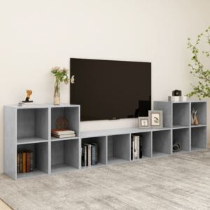 VidaXL 5 Piece TV Cabinet Set Concrete Grey Chipboard