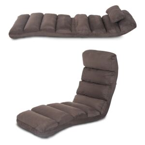 HOMCOM Folding Floor Sofa Bed Adjustable Lounger Sleeper Futon Mattress Chair W/Pillow-Brown