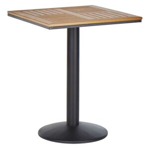 Garden Bistro Coffee Table Light Wood Square Top 60x60 cm Black Metal Base Rustic Modern Beliani