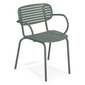 Mom Stackable armchair - / Metal by Emu Green