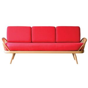 Studio Couch Straight sofa - 3 seaters / L 206 cm - Reissue 1950' by Ercol Red/Natural wood
