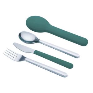 GoEat Set - / 3 pieces of cutlery + Carry case by Joseph Joseph Blue/Metal