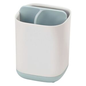 Easy-Store Small Toothbrush holder - / 3 compartments by Joseph Joseph White/Blue