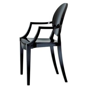 Louis Ghost Stackable armchair - Polycarbonate by Kartell Black
