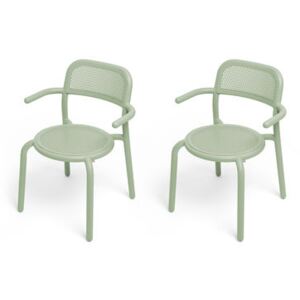 Toní Stackable armchair - / Set of 2 - Perforated aluminium by Fatboy Green
