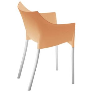 Dr. No Stackable armchair - Plastic & metal legs by Kartell Orange