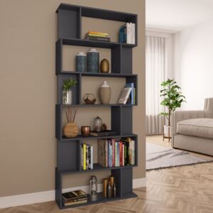VidaXL Book Cabinet/Room Divider Grey 80x24x192 cm Chipboard