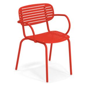 Mom Stackable armchair - / Metal by Emu Red