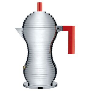 Pulcina Italian espresso maker - 6 cups by Alessi Red/Metal