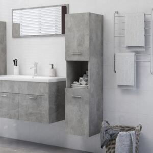 VidaXL Bathroom Cabinet Concrete Grey 30x30x130 cm Chipboard