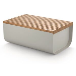 Mattina Bread box - / Steel & bamboo - 34 x 21 cm by Alessi Grey